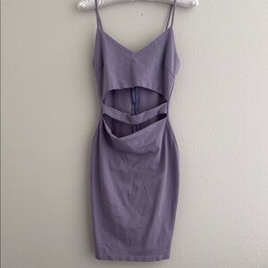 Lilac Cutout Spaghetti Strap Bodycon Dress